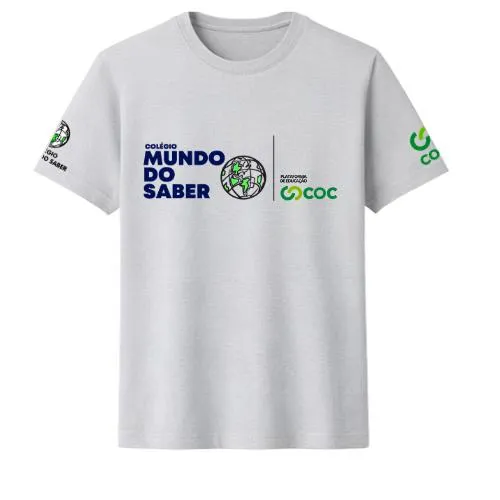 Camiseta Vem Pro Mundo Exclusiva Ensino Médio Cinza Prata