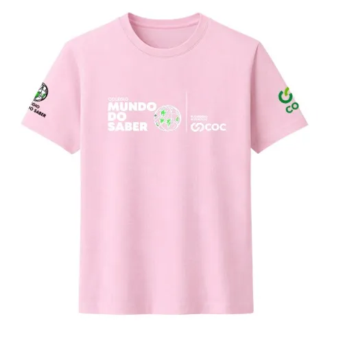 Camiseta Vem Pro Mundo Exclusiva Ensino Médio Rosa Bebê